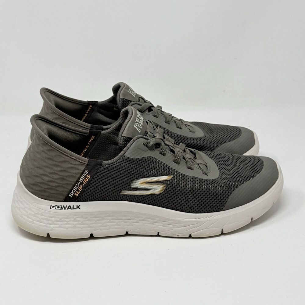 Skechers Slip Ins Go Walk Flex Shoes Mens 11.5 Brown Hands Free Comfort Casual